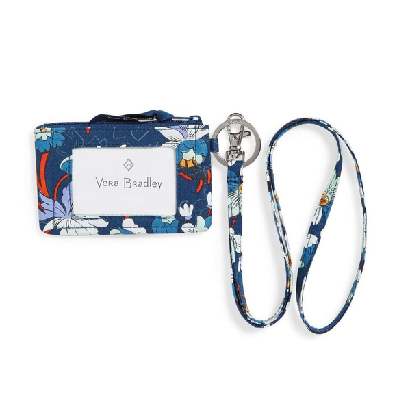 Vera Bradley Accessories - Vera Bradley ID Key Fob Change Purse and Lanyard in Cotton Floral Bursts